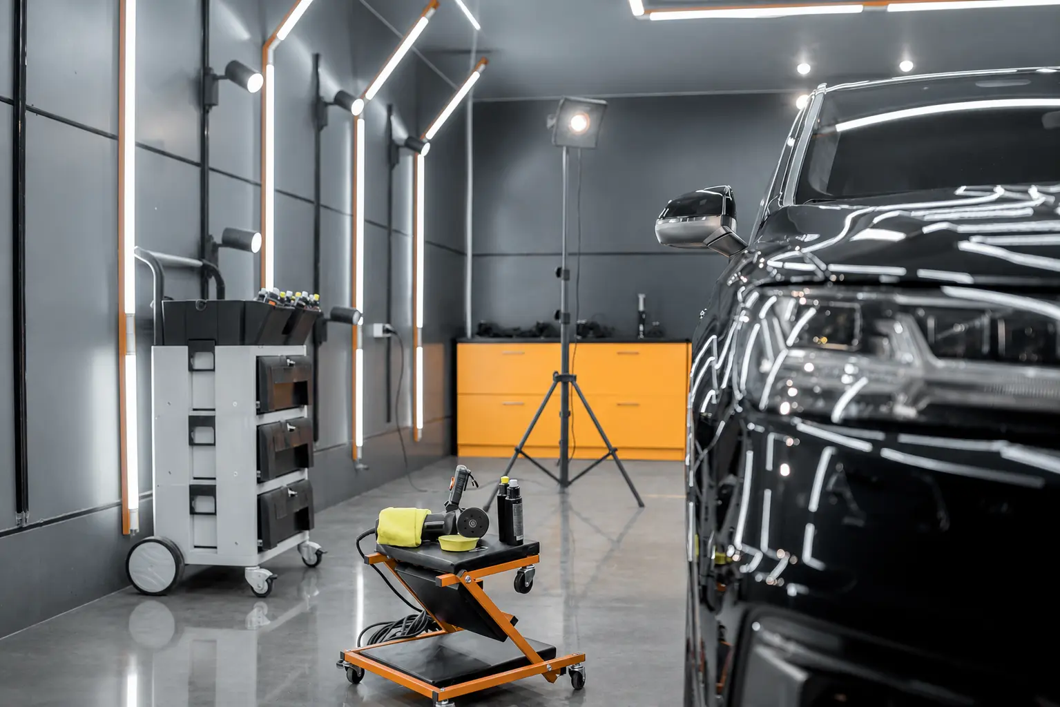 Auto dealership and shop epoxy floor Vancouver