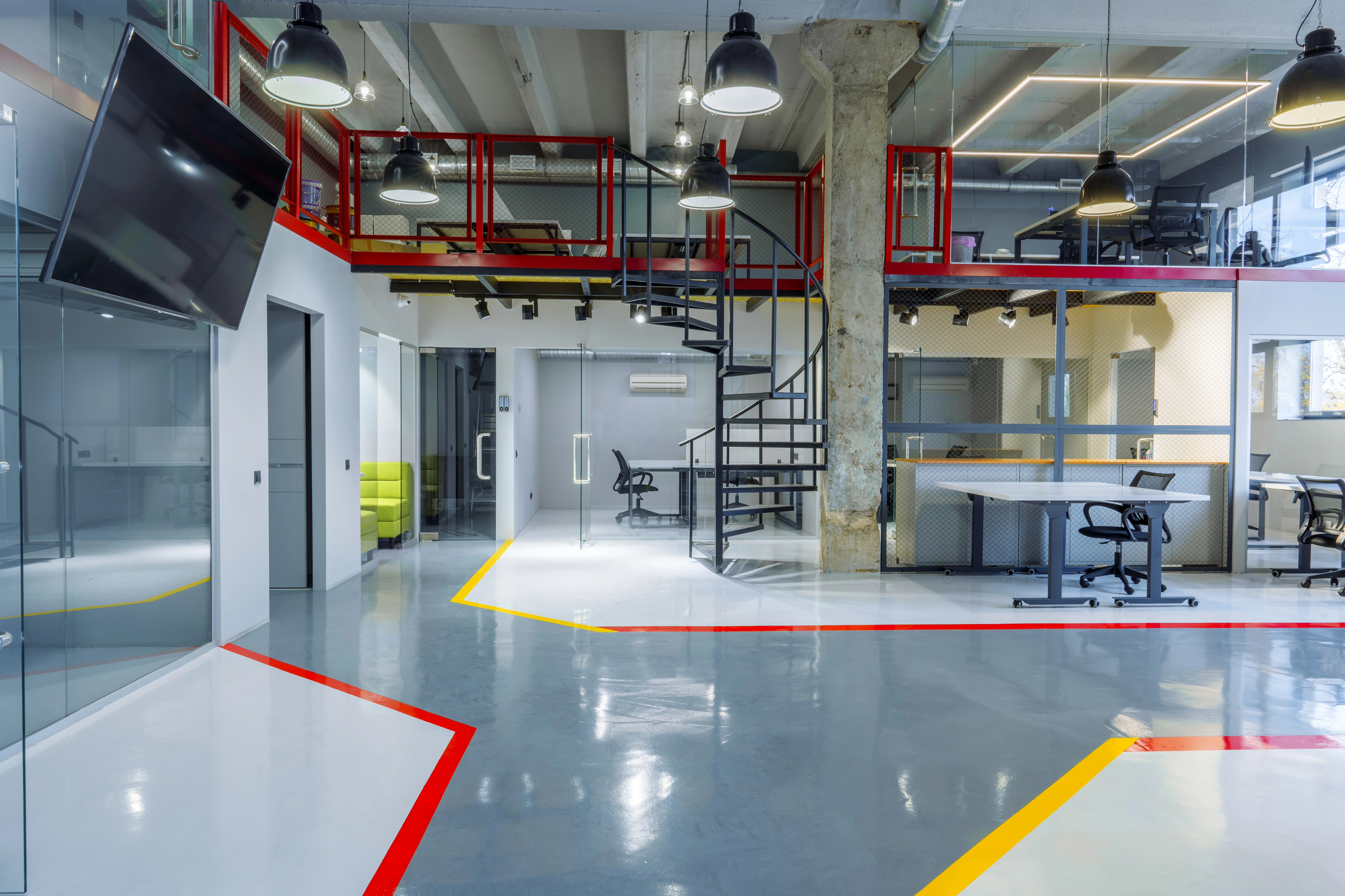 Office and commercial building epoxy floor Vancouver