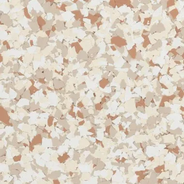 Cannoli flake epoxy flooring Vancouver — cream beige tan white chip blend