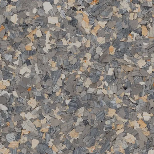 Metapelite stone flake epoxy flooring Vancouver — grey beige warm stone chip blend