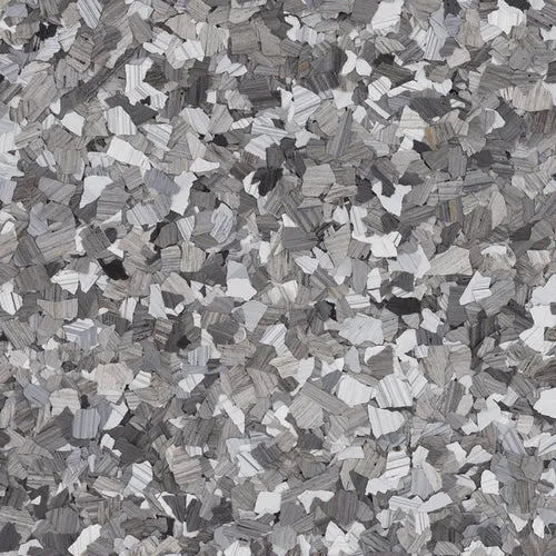 Weathered Gray flake epoxy flooring Vancouver — medium grey chip blend