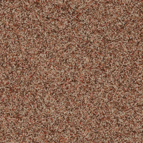 Badlands quartz epoxy flooring Vancouver — warm reddish brown quartz blend