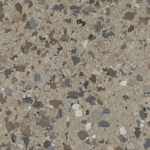 Armadillo terrazzo epoxy flooring Vancouver — warm brown stone chip blend