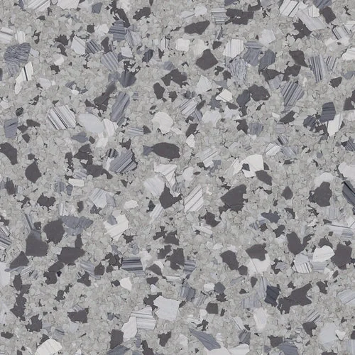 Husky terrazzo epoxy flooring Vancouver — dark grey chip blend