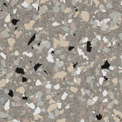 Yosemite terrazzo epoxy flooring Vancouver — medium grey multi-chip blend